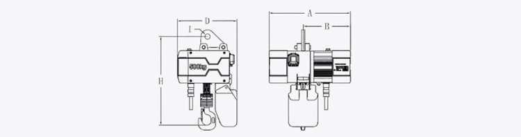 歐式環鏈電動葫蘆尺寸（固定式）