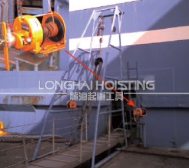 GM型大力Maxpull手搖絞盤用于船舶乘用梯升降案例