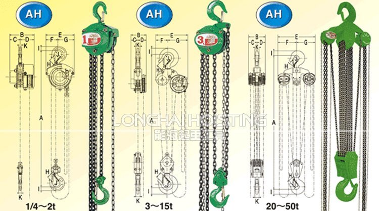 SPEED AH手拉葫蘆尺寸