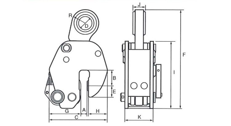 PER板樁用夾鉗尺寸