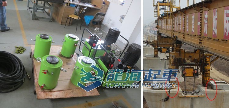 橋梁頂升同步千斤頂實物圖及應用