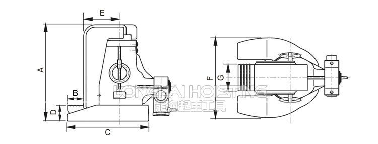 機械爪式千斤頂尺寸圖