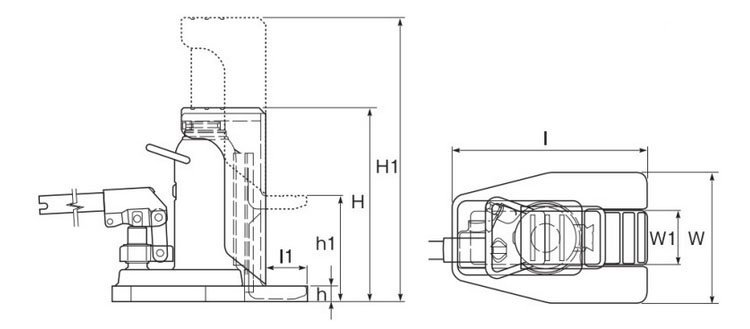 日本馬沙達(dá)MASADA爪式千斤頂尺寸